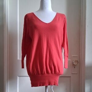 Maurices Vibrant Coral V-Neck Sweater